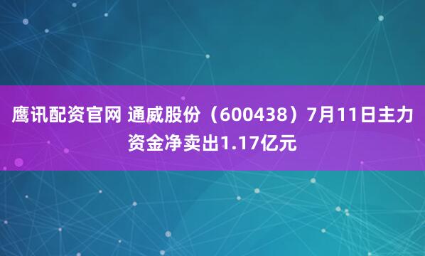 鹰讯配资官网 通威股份（600438）7月11日主力资金净卖出1.17亿元
