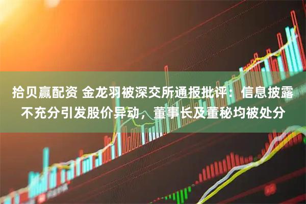 拾贝赢配资 金龙羽被深交所通报批评：信息披露不充分引发股价异动，董事长及董秘均被处分