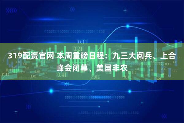 319配资官网 本周重磅日程：九三大阅兵、上合峰会闭幕、美国非农